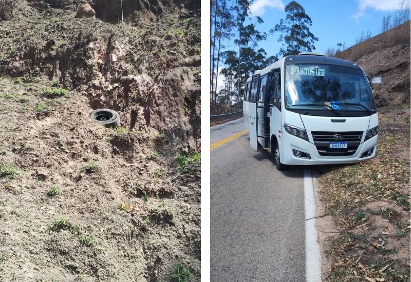 Roda de microônibus se solta na rodovia MG-353