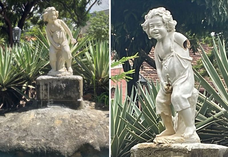 Estátua do “Menino Mijão”, recém restaurada, é danificada por vândalos