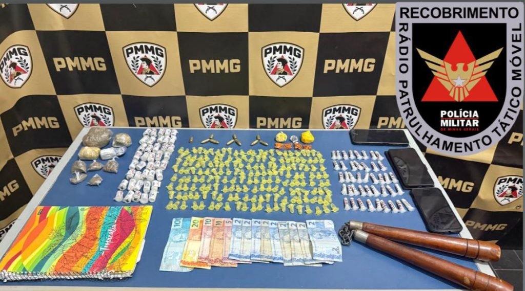 PM apreende drogas e munições no Bela Vista, em Leopoldina