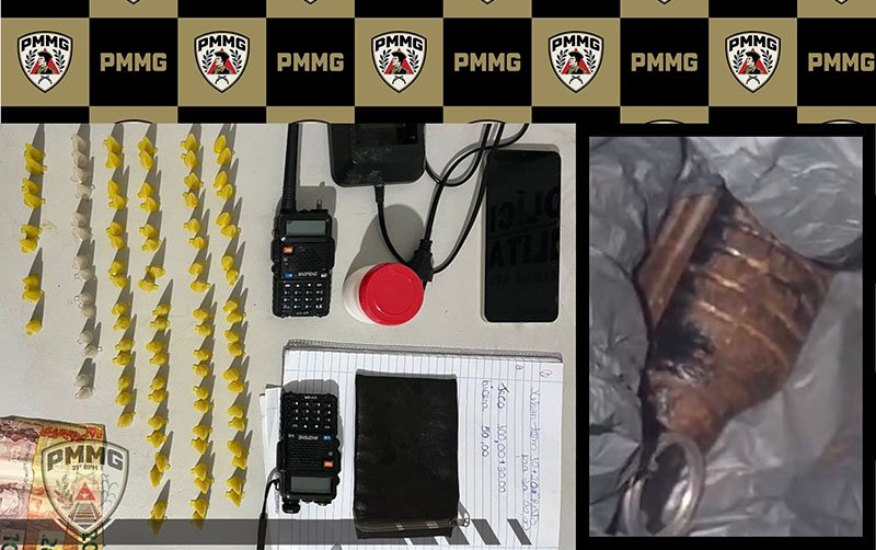 PM apreende granada e prende uma mulher, em Ubá