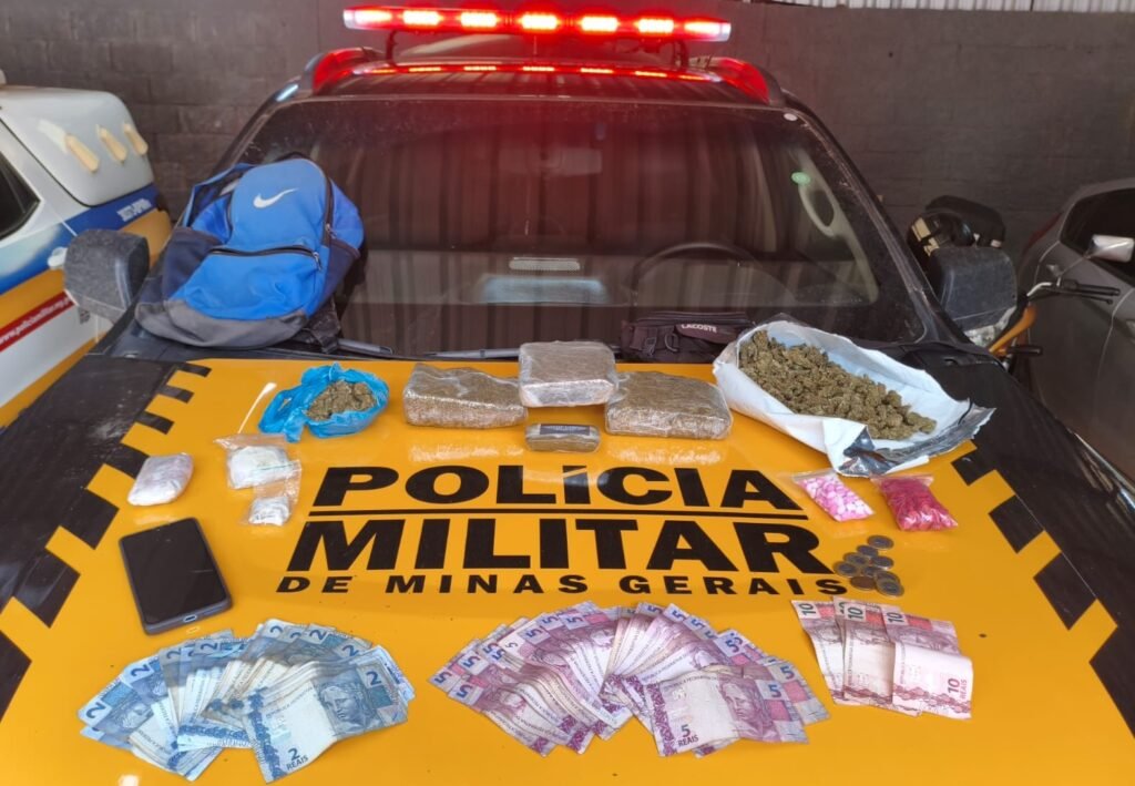 PMRv apreende grande quantidade de drogas, em Piraúba