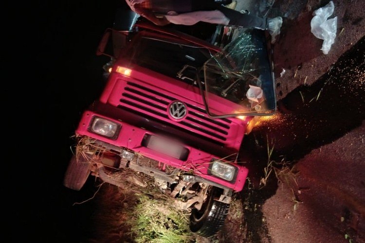 Caminhão tomba entre Miraí e Guiricema na rodovia MGC-447