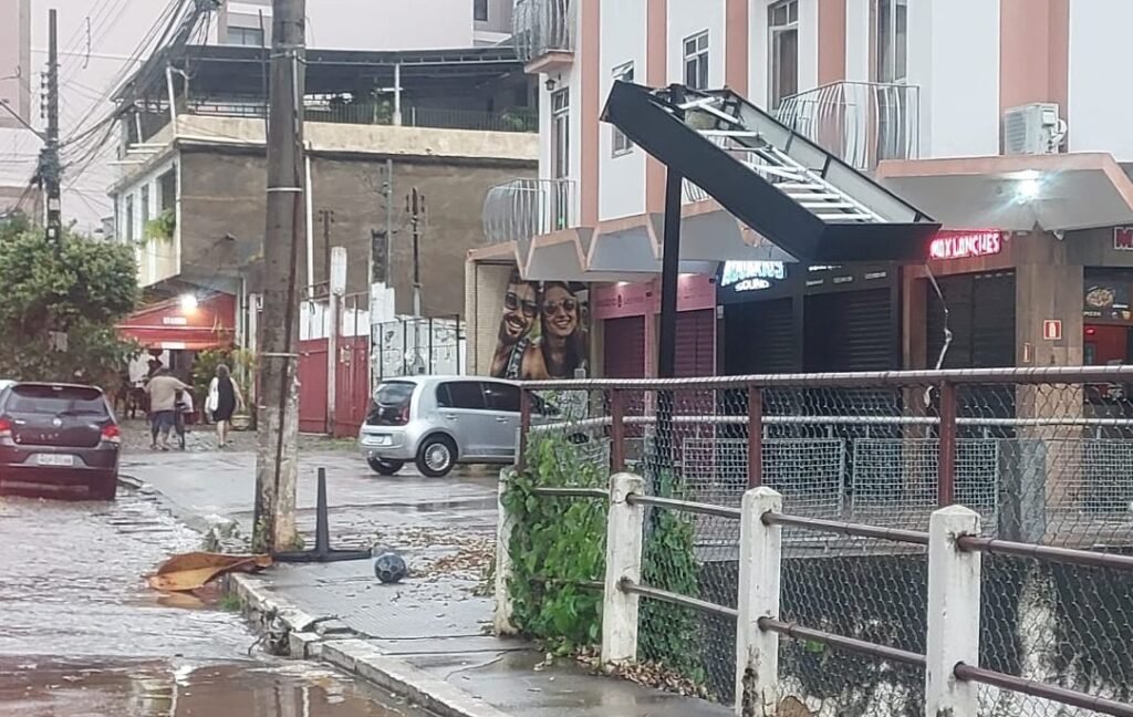 Tempestade e ventania causam destruição em Leopoldina
