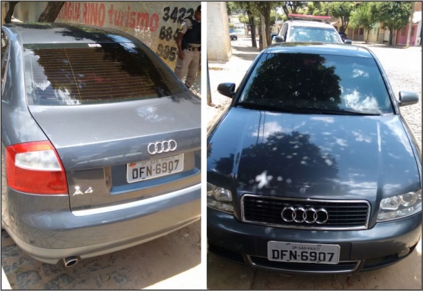 O Audi A4 apreendido em Cataguases nesta tarde de domingo, est&aacute; em d&iacute;vida ativa na cidade de S&atilde;o Paulo