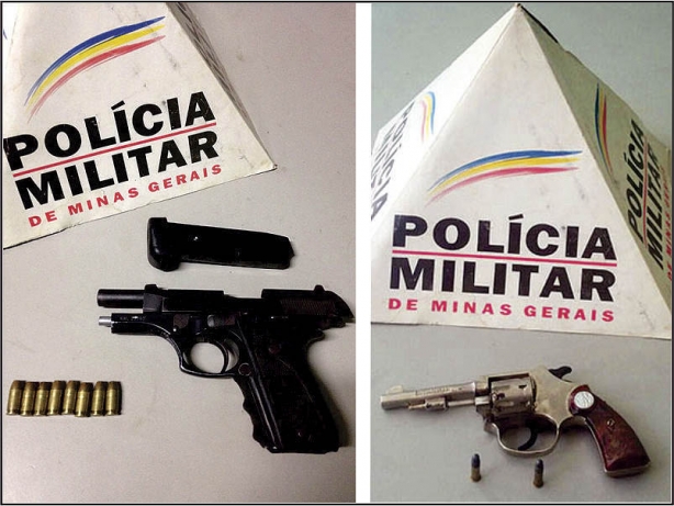 As duas armas foram apreendidas e os seus supostos propriet&aacute;rios v&atilde;o responder por porte ilegal de arma de fogo