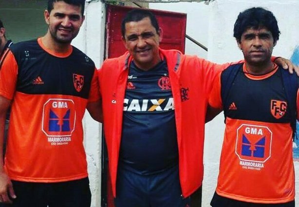 Léo Maciel, Maurício Albuquerque e Daniel Caffé, durante o fim de semana de avaliação de atletas mirins