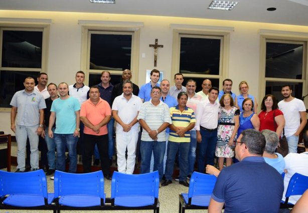 Representantes do Bairro Taquara Preta e da homenageada Rosa Maria de Oliveira