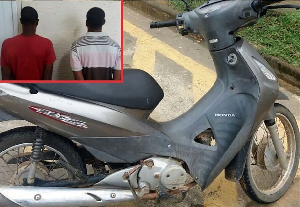 A motocicleta e a esmerilhadeira foram recuperadas e os suspeitos presos por tráfico de drogas