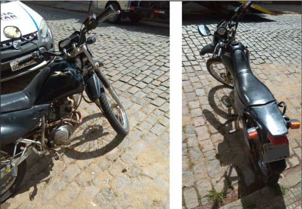 A motocicleta foi encontrada pela PM e apreendida em seguida, próximo à Ponte Metálica