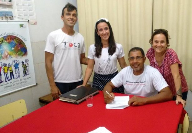 Equipe do TOCA com o presidente da Sede São Vicente de Paulo, José Célio da Silva