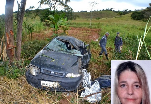 O carro se chocou contra árvores e Elizabete Vergínia Vardiero Eliseu, 54 anos, morreu na hora