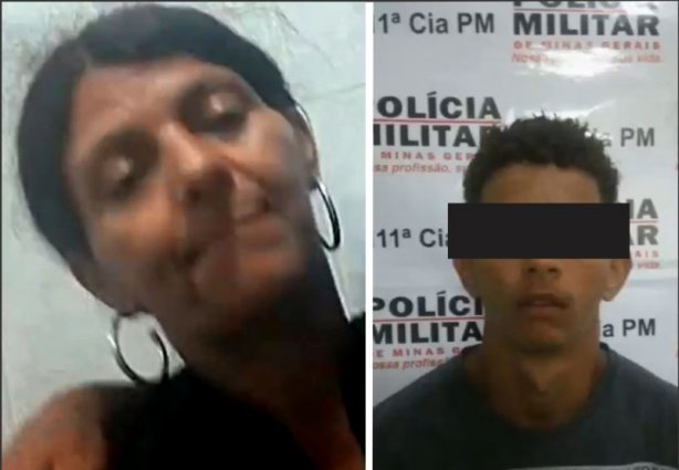 A mãe foi morta estrangulada pelo filho, à direita na foto