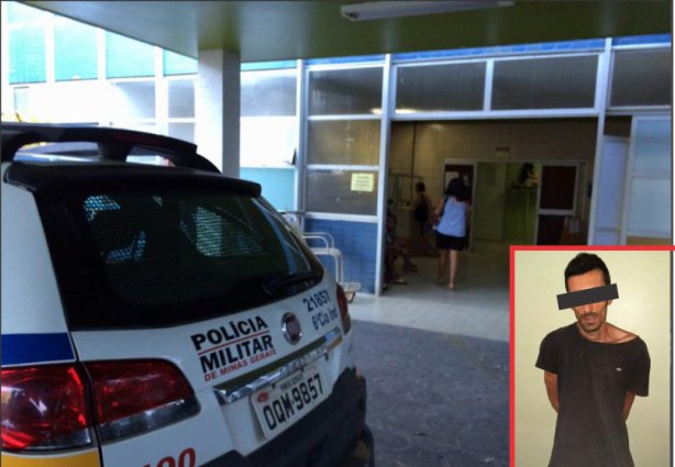 O suspeito foi preso mas resistiu a ser medicado no Pronto-Socorro onde ameaçou os funcionários e tentou se enforcar